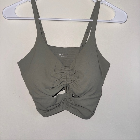 Athleta Sage Green Cinch Longline Sports Bra Small - Picture 3 of 6